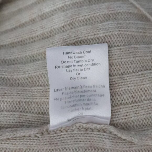 Talula Women's Cream Sz XXS Lenox Cashmere Oversized Open Front Ribbed Cardigan - Picture 11 of 11